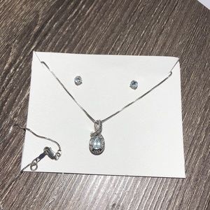 Aquamarine birthstone necklace
